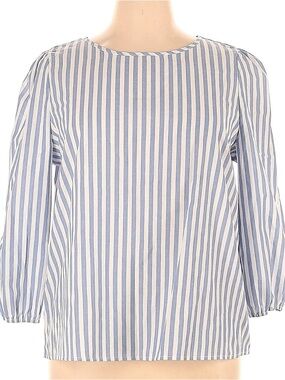 Elegant Blue and White Striped Blouse